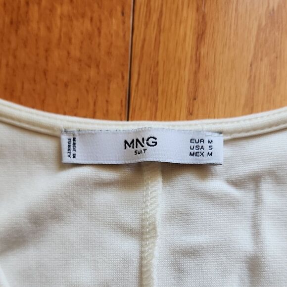 Mango Elegant White Wrap Blouse- Women's Size Small - Picture 2 of 4